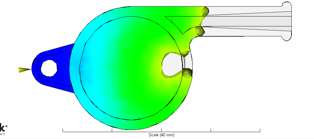 Simulation montrant l’effet de la position du seuil sur le remplissage